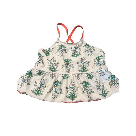 Pink Chicken Bathing Suit Top Size 8Y Floral Pattern - Picture 1 of 3